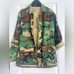 Vintage Military camouflage army dead stock jacket size small